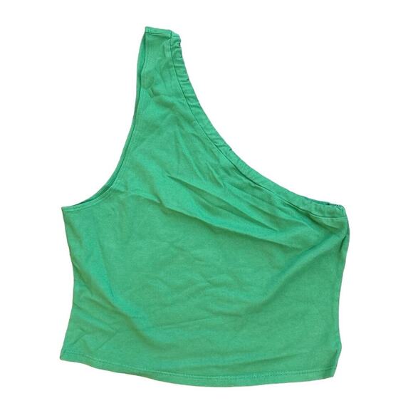 NWT Vintage Souls One Shoulder Crop Top In Green Size Medium - Picture 1 of 4